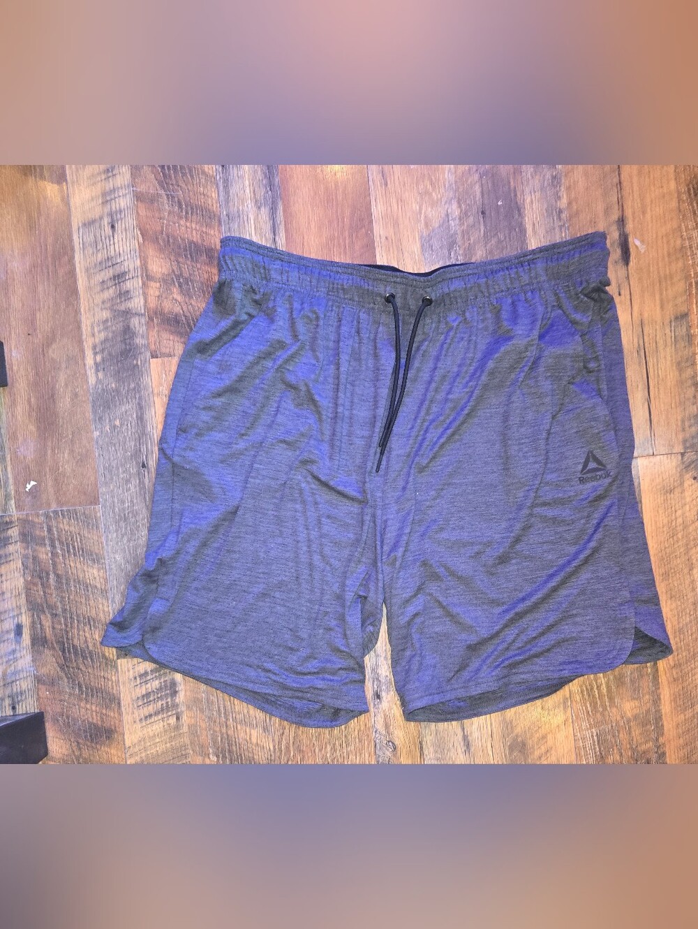 Reebok Men’s Black and Gray Athletic Training Shorts